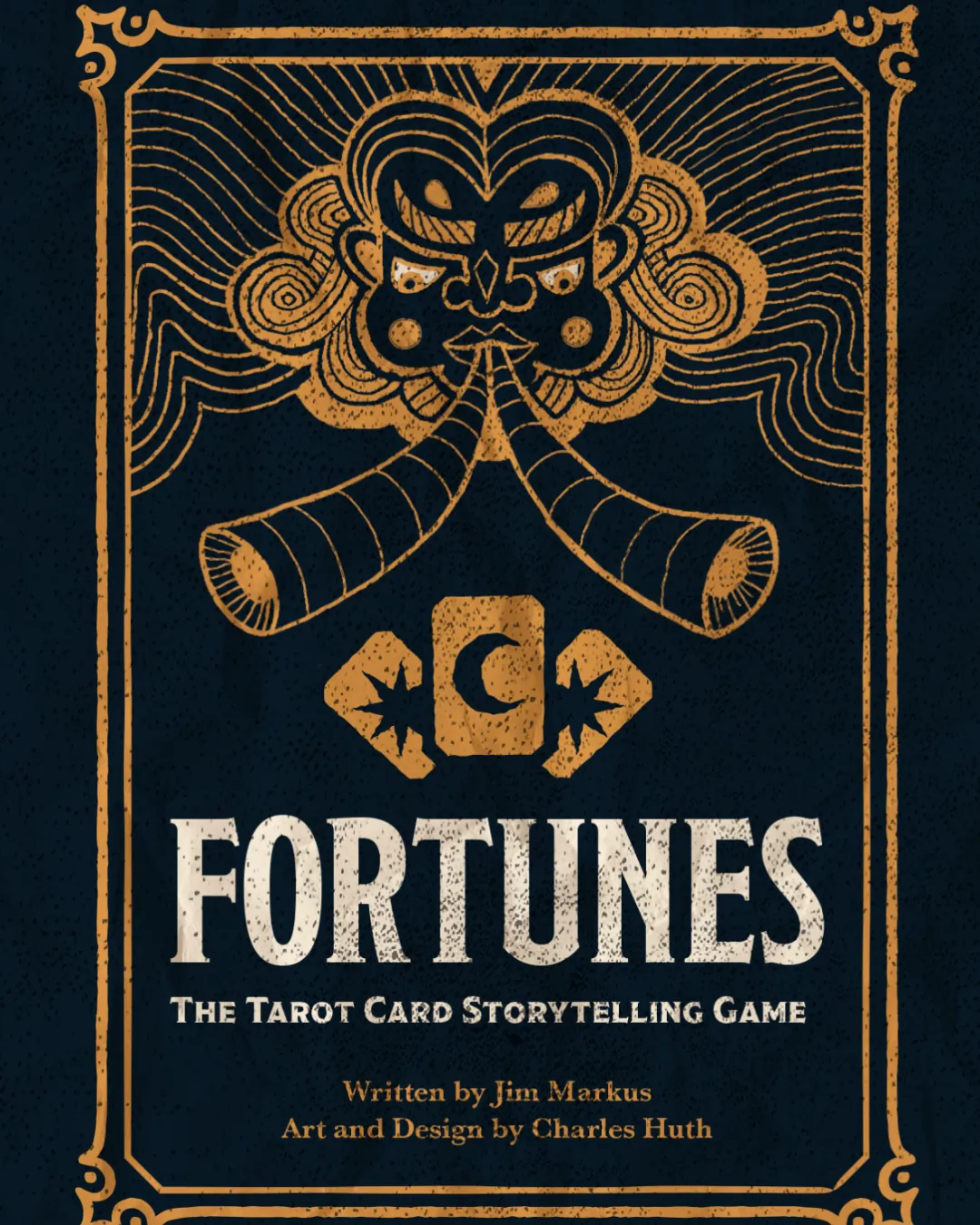 The cover of the Fortunes zine. Art by Charles Huth. Game by Jim Markus.